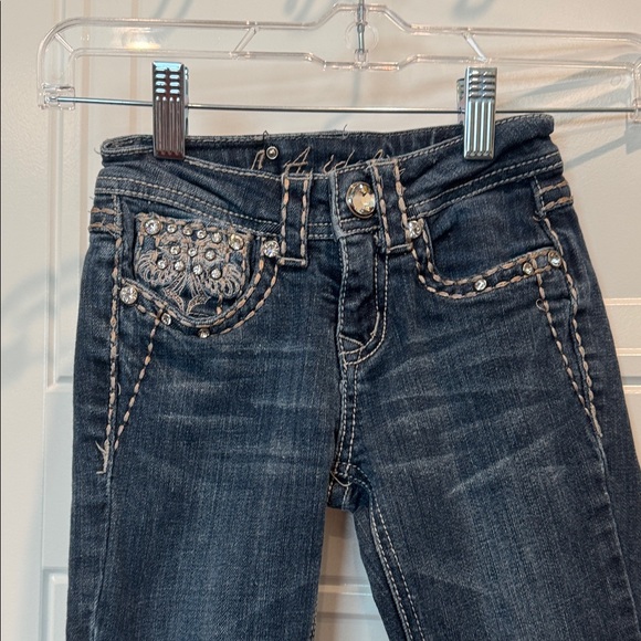 L.A. Idol Dark Blue Kids Jeans with Studded Pockets - Picture 4 of 7